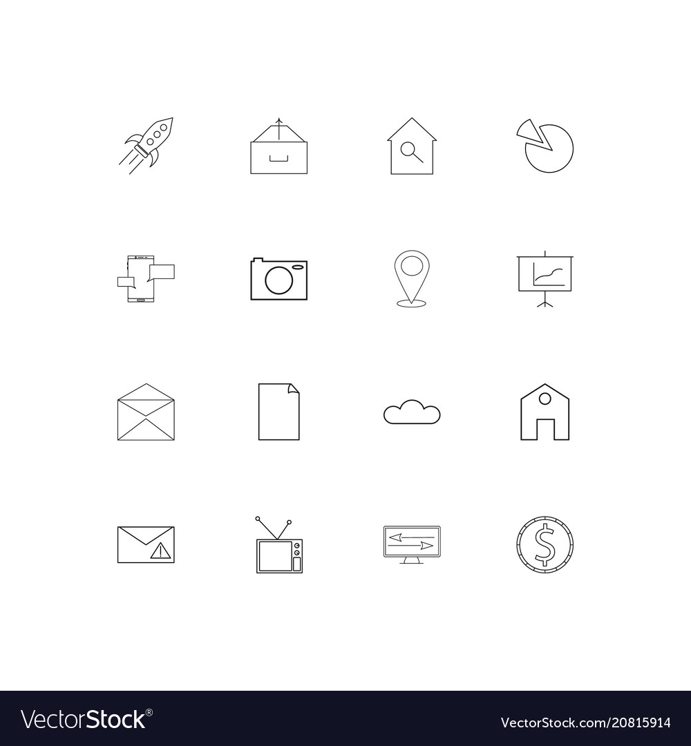 Internet of things linear thin icons set outlined