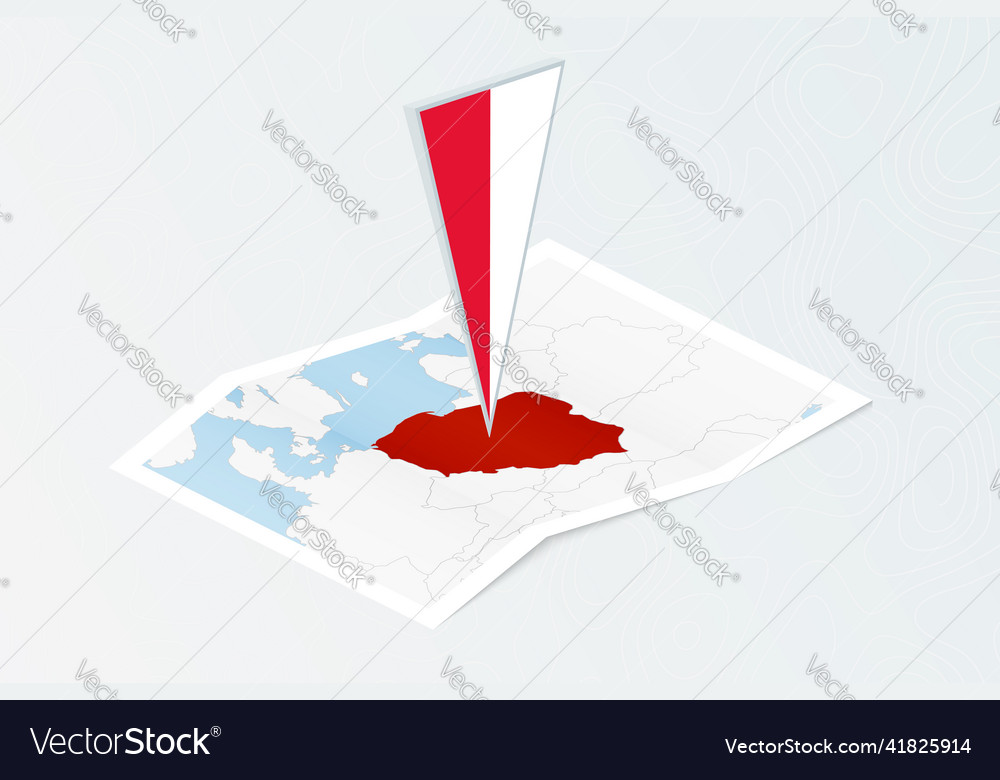 Isometric paper map of poland with triangular