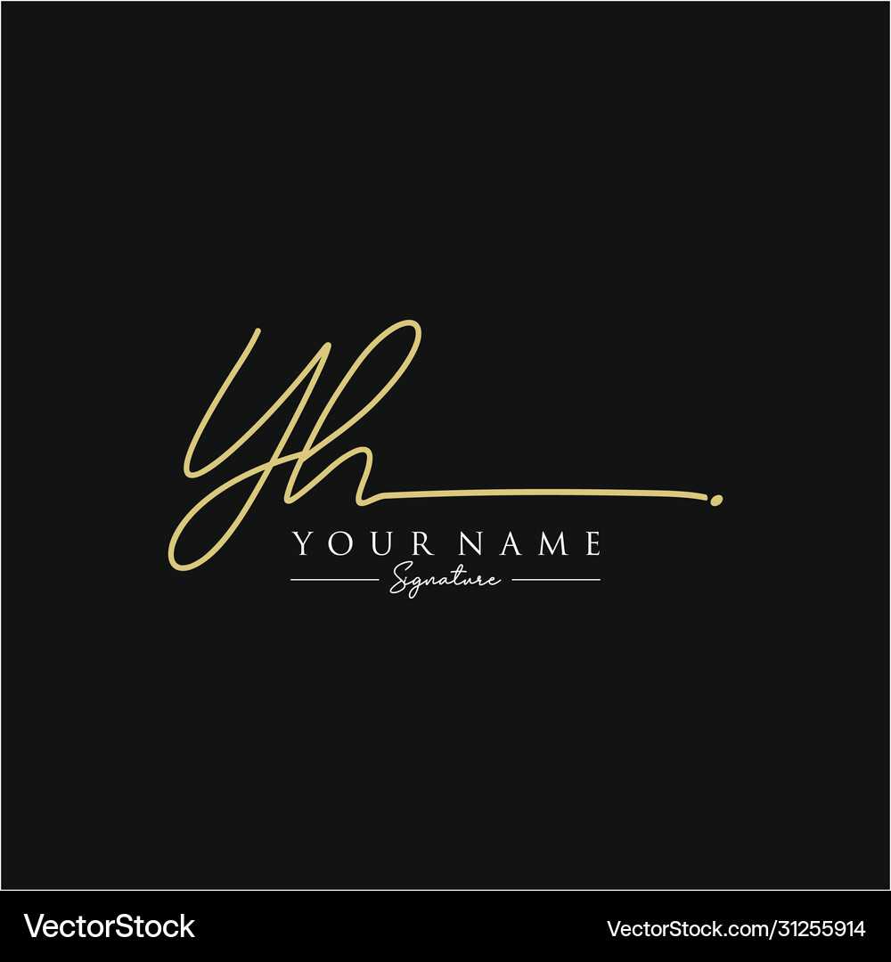 Letter yh signature logo template Royalty Free Vector Image
