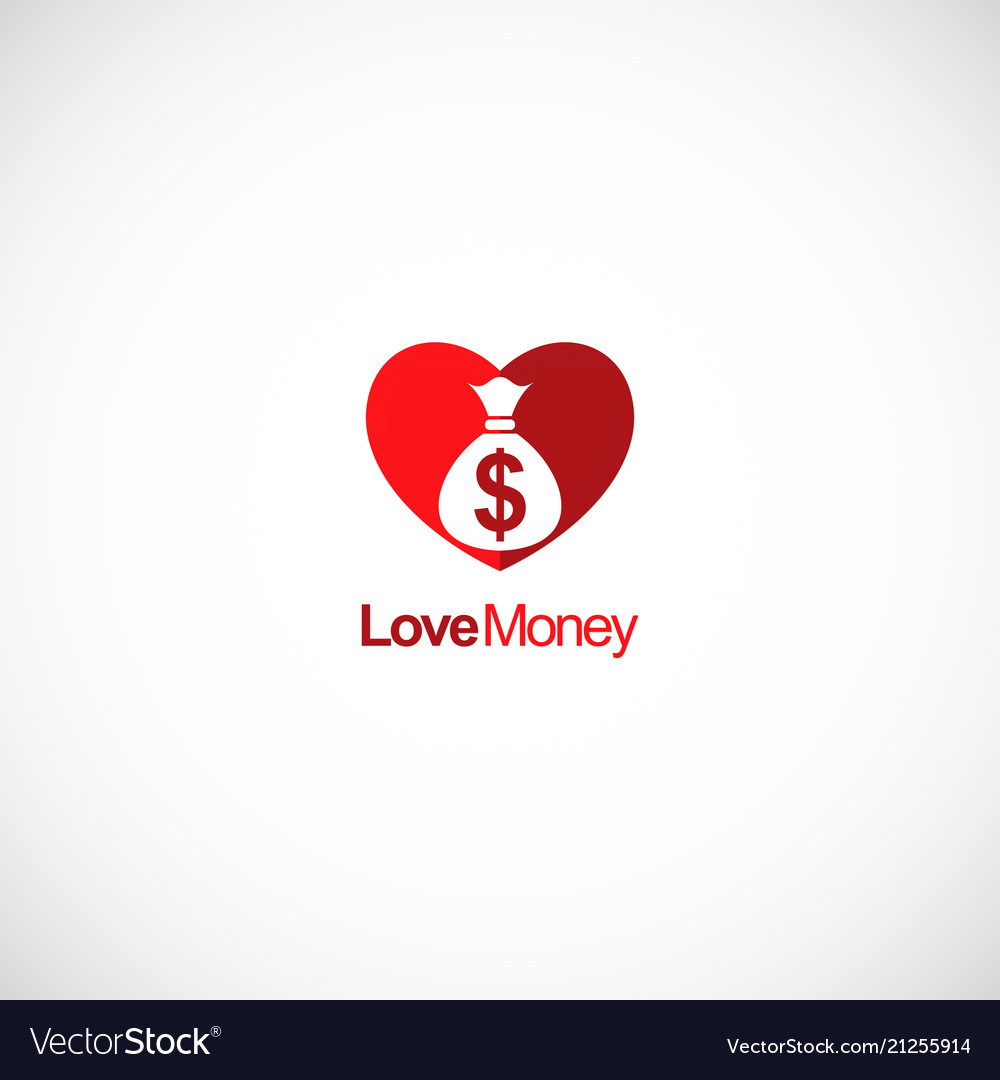 Love money heart logo Royalty Free Vector Image