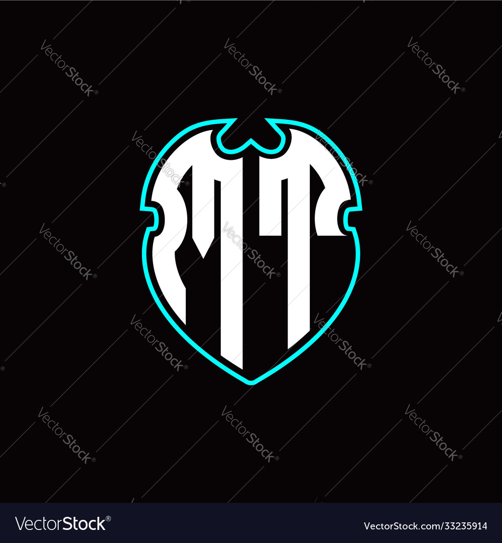 M t initial logo design with a shield shape vector image M t initial logo design with a shield shape