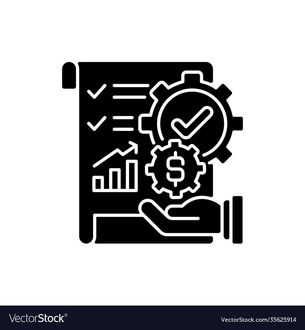 Management accounting black glyph icon Royalty Free Vector