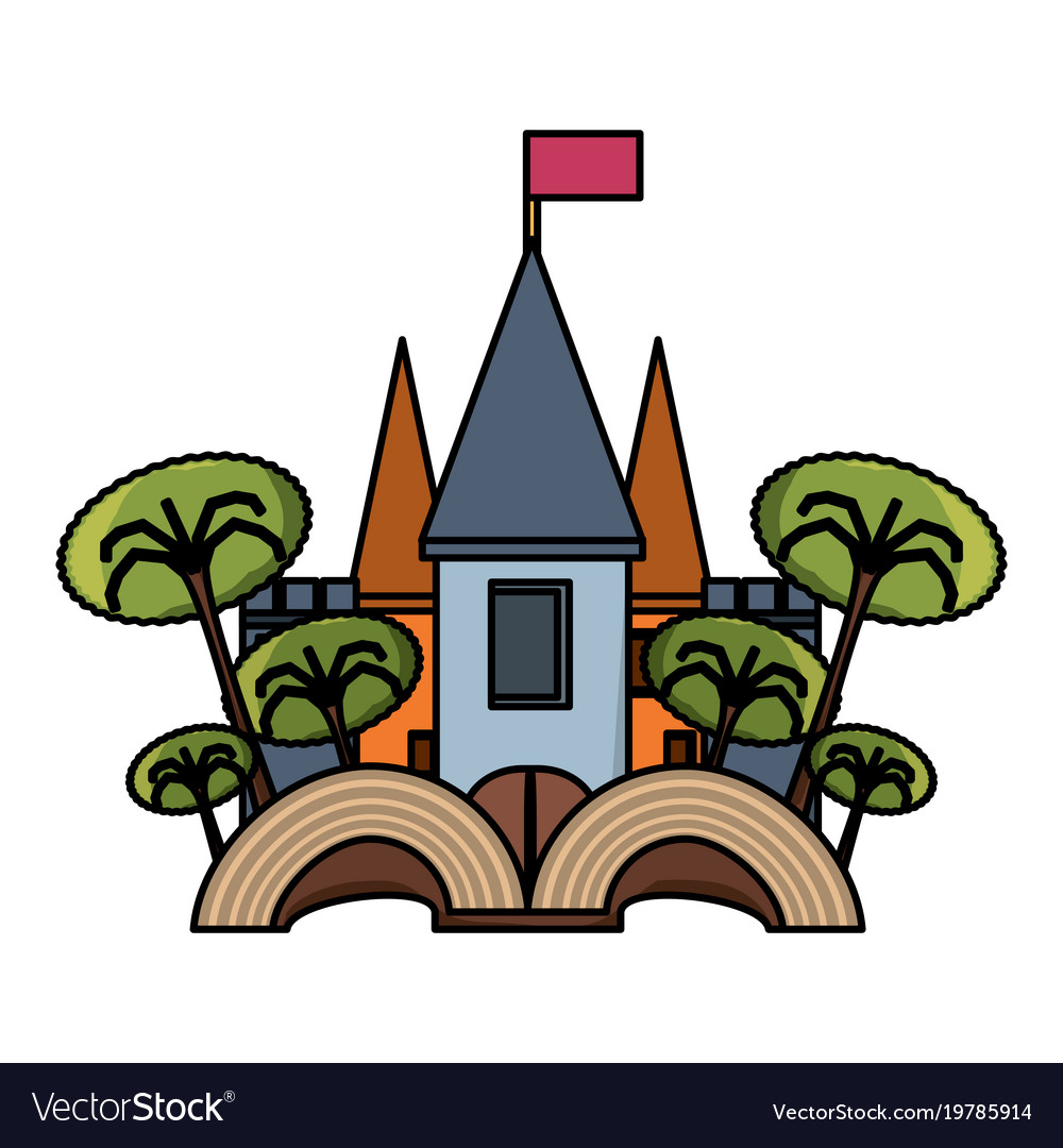 Medieval castle design Royalty Free Vector Image