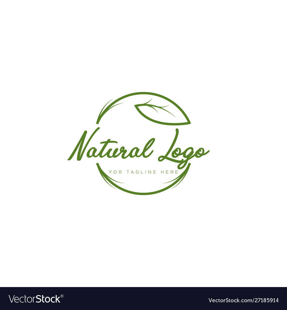 Natürliches Logo-Design mit modernem Blattstil