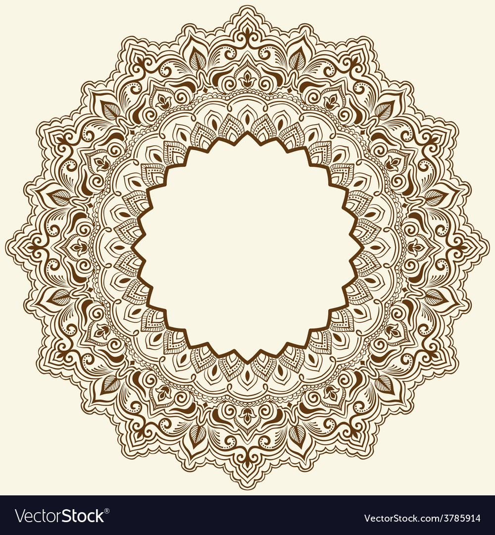 Ornamental round lace with damask