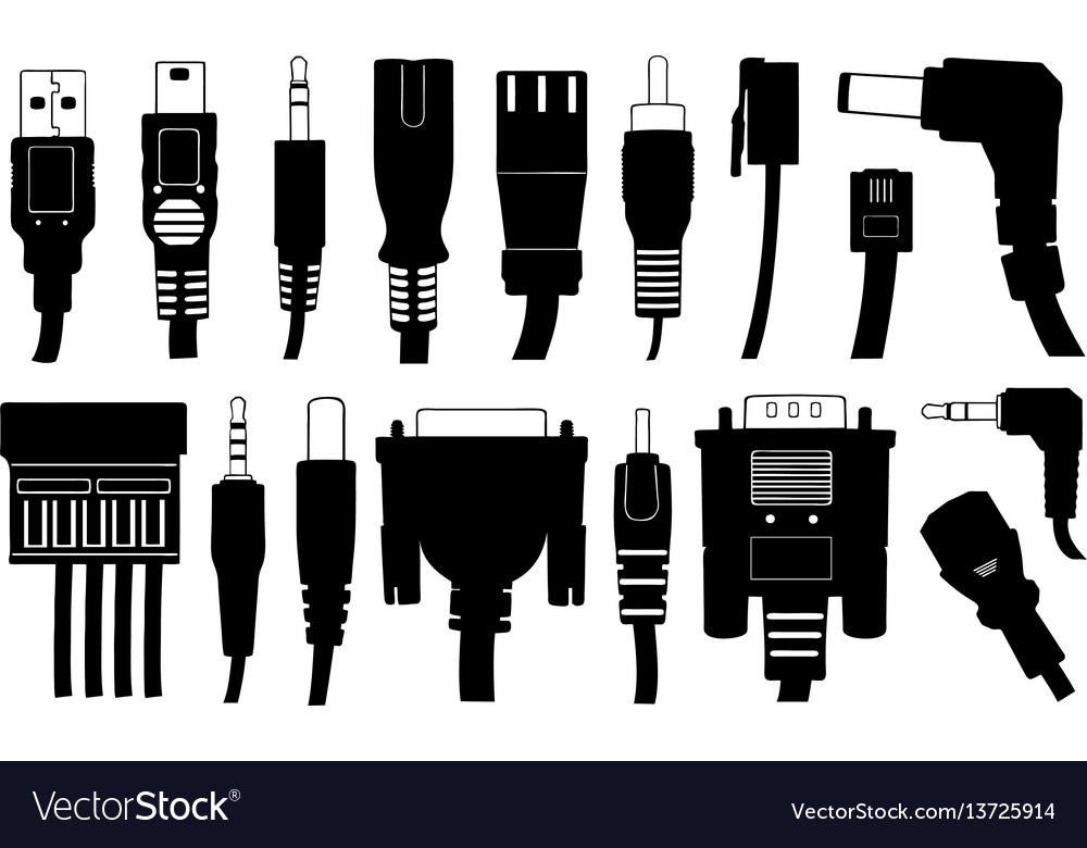 Set of different connectors Royalty Free Vector Image