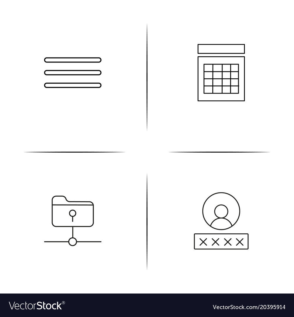Signs and symbols simple linear icon setsimple