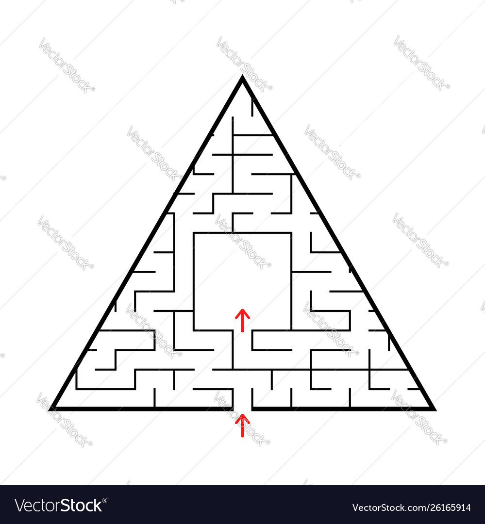 Triangular labyrinth with an input and exit vector image Triangular labyrinth with an input and exit
