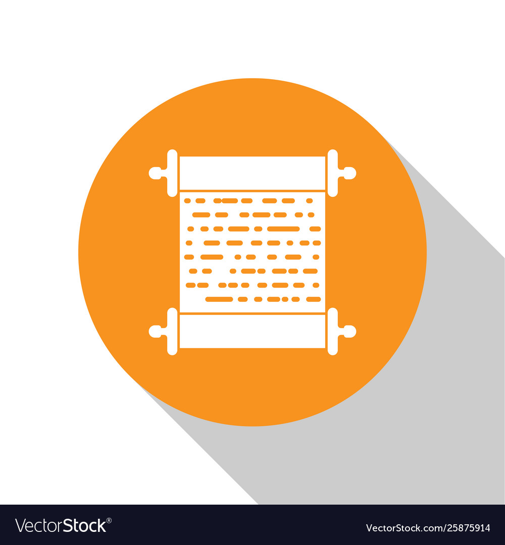 White paper scroll icon isolated on