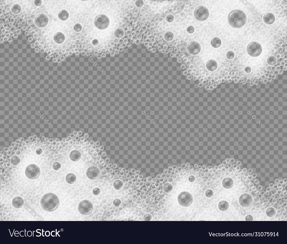 White Soap Foam Bubbles on Dark Background
