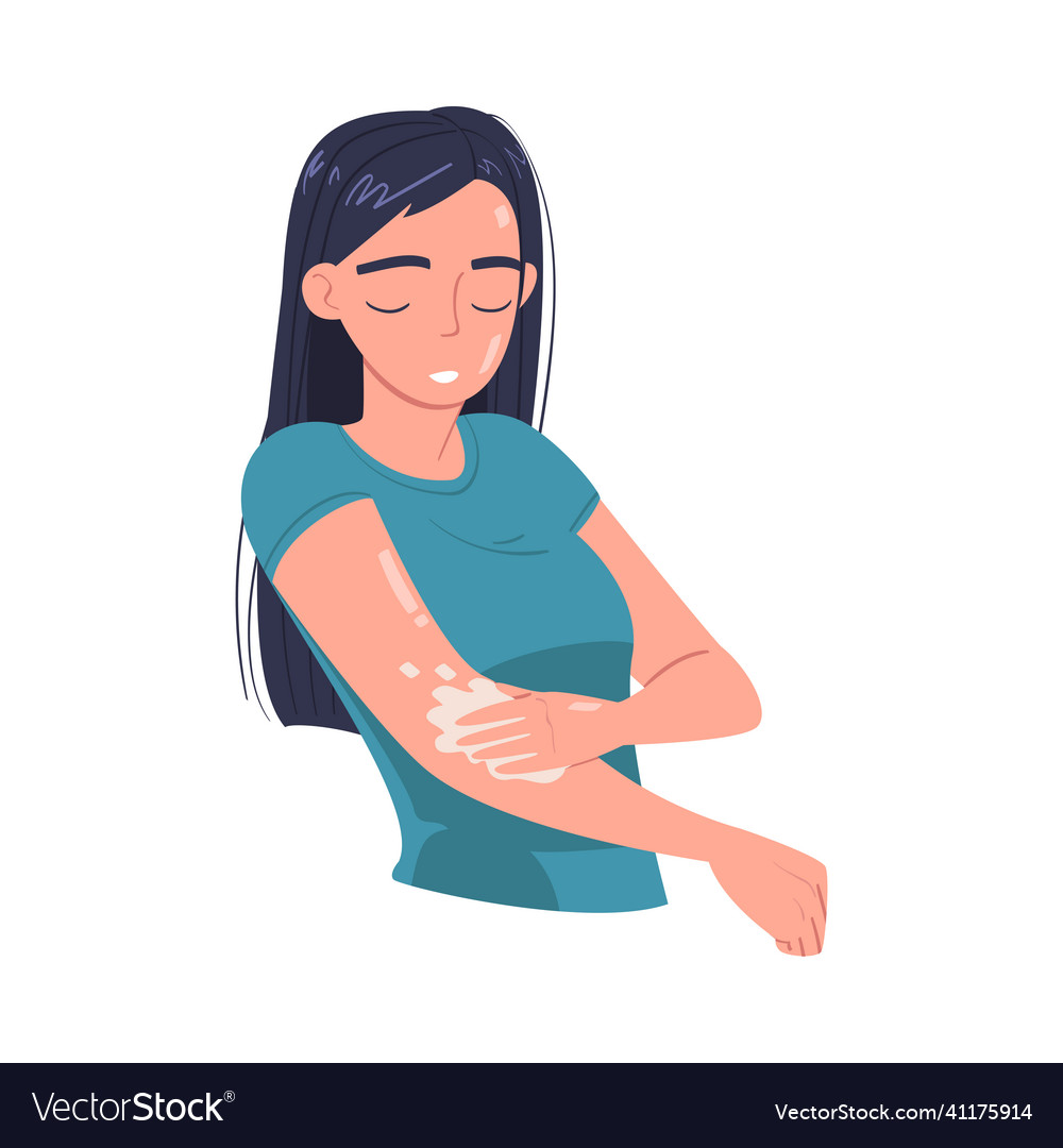 Woman character in bathroom doing hygiene Vector Image