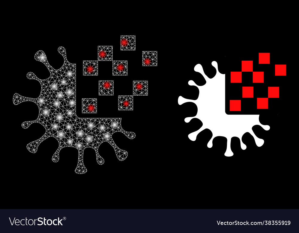 Bright web net virus synthesis with glare spots