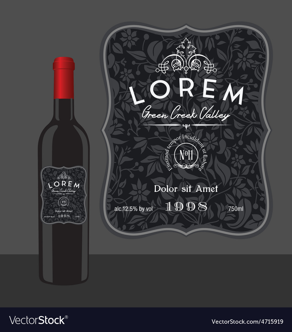 wine bottle label template