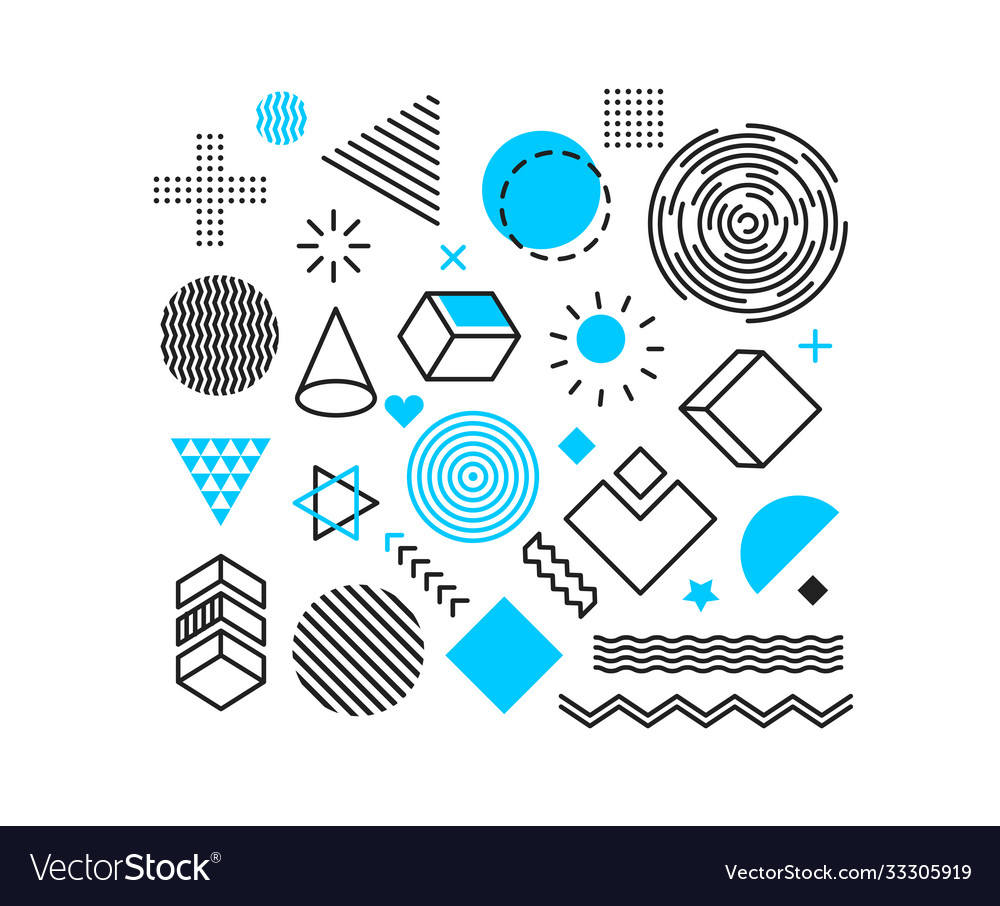 Different geometric shapes set isolated on white Vector Image