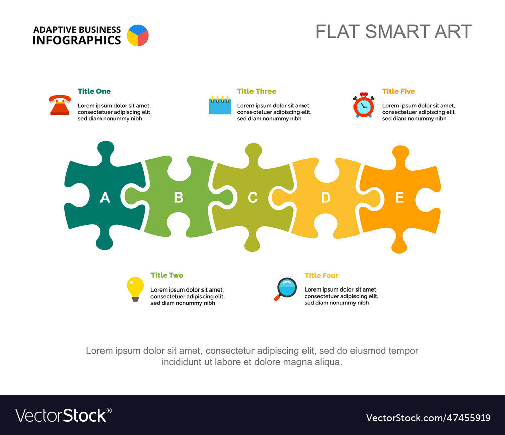 Five elements model slide template vector image Five elements model slide template