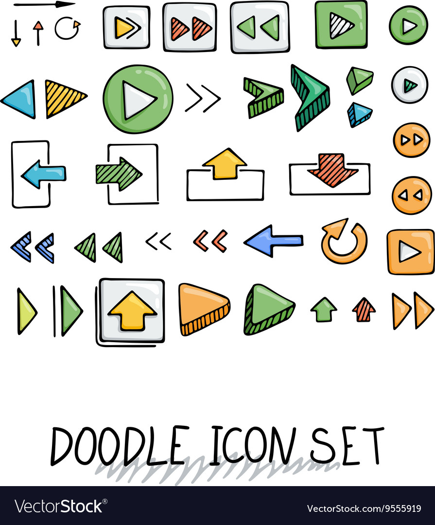 Hand drawn icons set website development