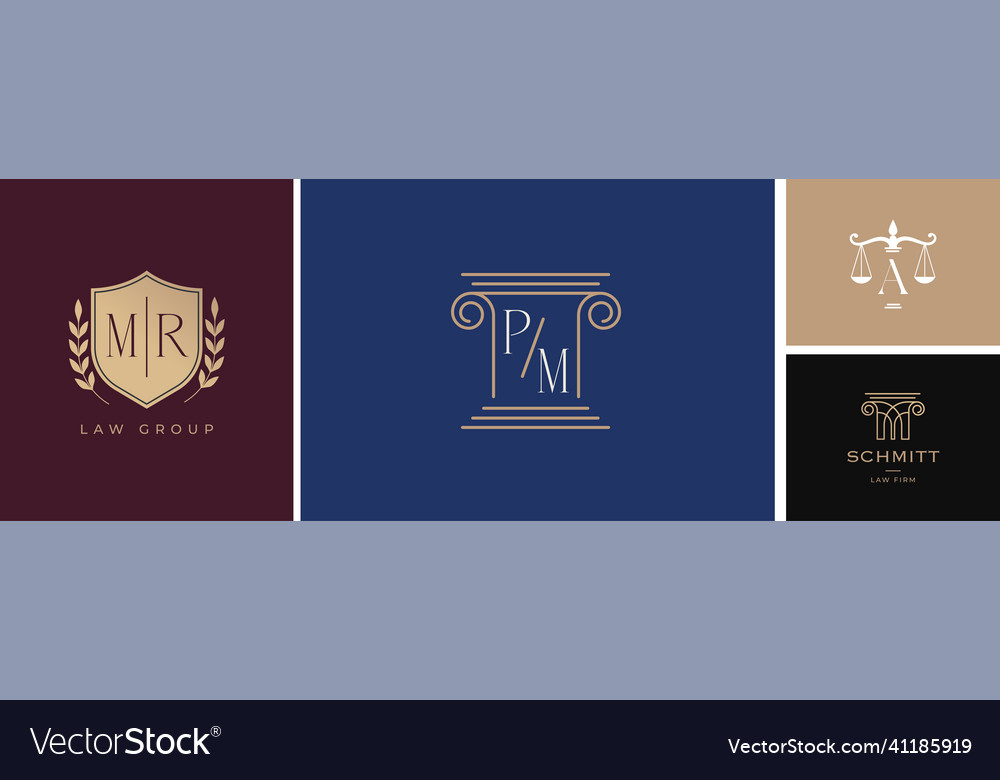 Law finance attorney and business logo design Vector Image