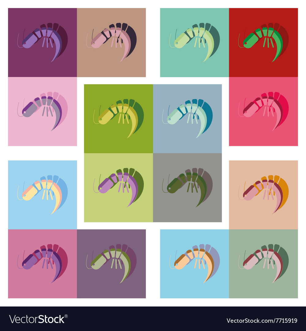 Modern flat icons collection with shadow