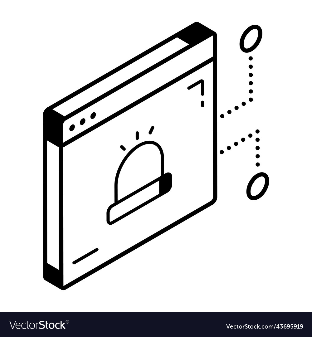 Modern line icon denoting web alert