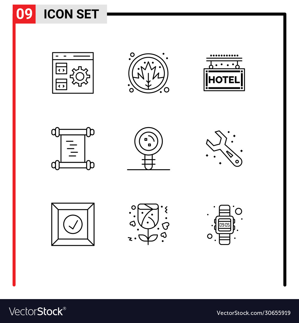 Pictograph set 9 einfache Umrisse Chemie