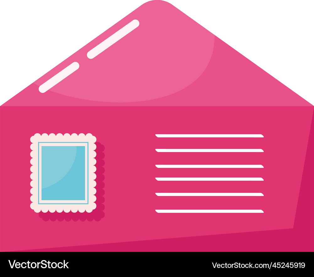 Pink envelope mail Royalty Free Vector Image - VectorStock