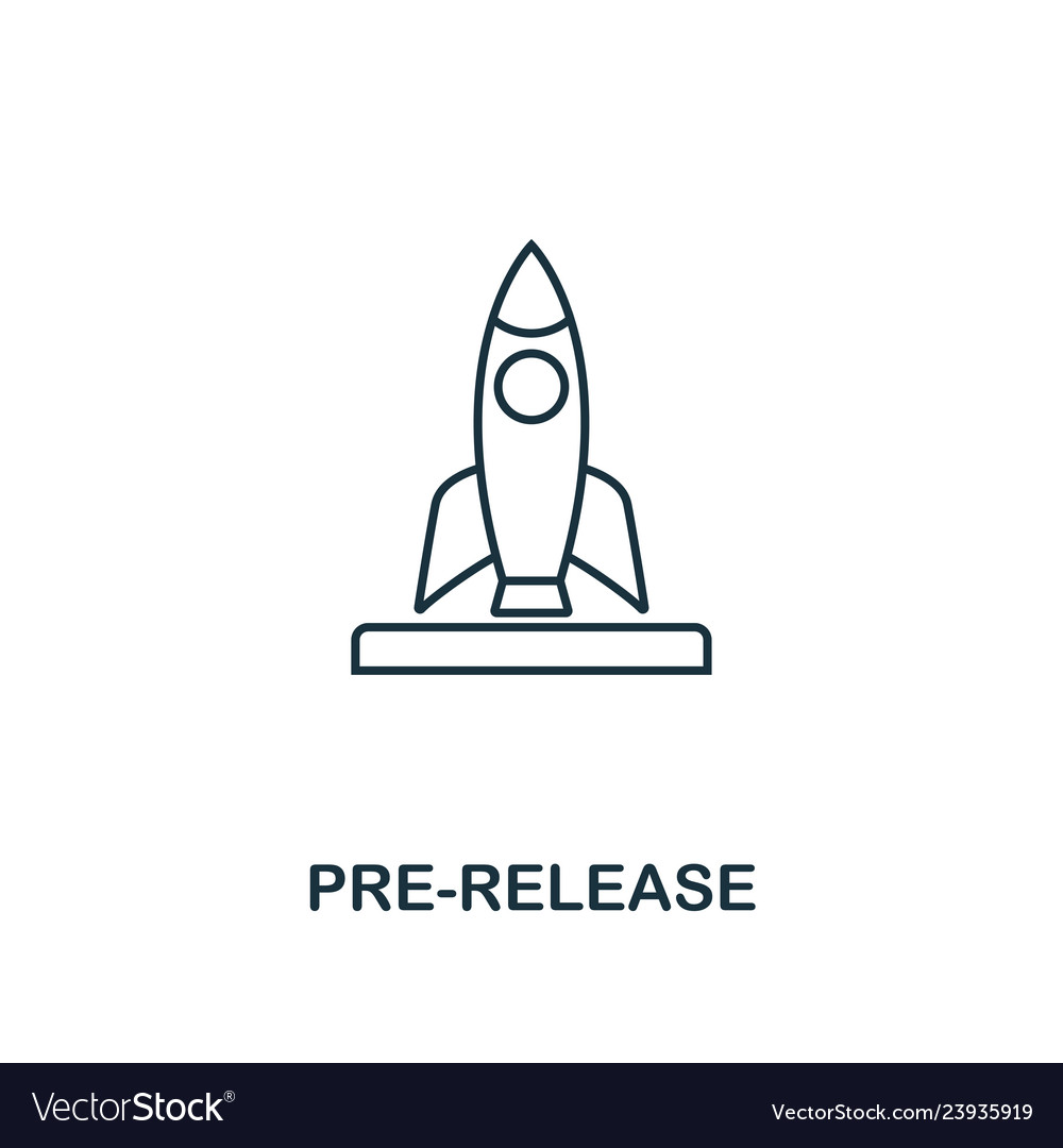 Pre-release outline icon thin line element from