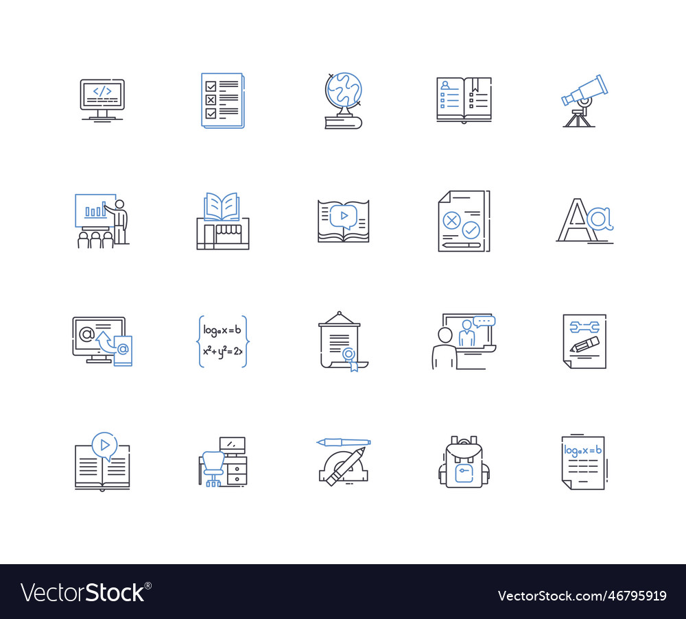 Report-summary line icons collection analysis Vector Image Report-summary line icons collection analysis