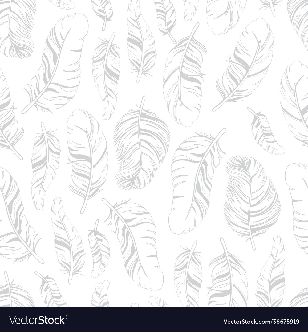 Seamless pattern with feathers