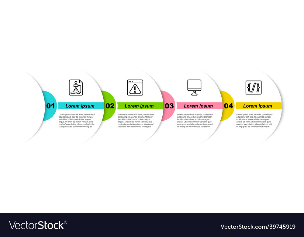 Set Line Flowchart Browser mit Ausrufzeichen