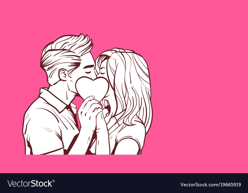 Premium Vector  Romantic couple love heart pose illustration