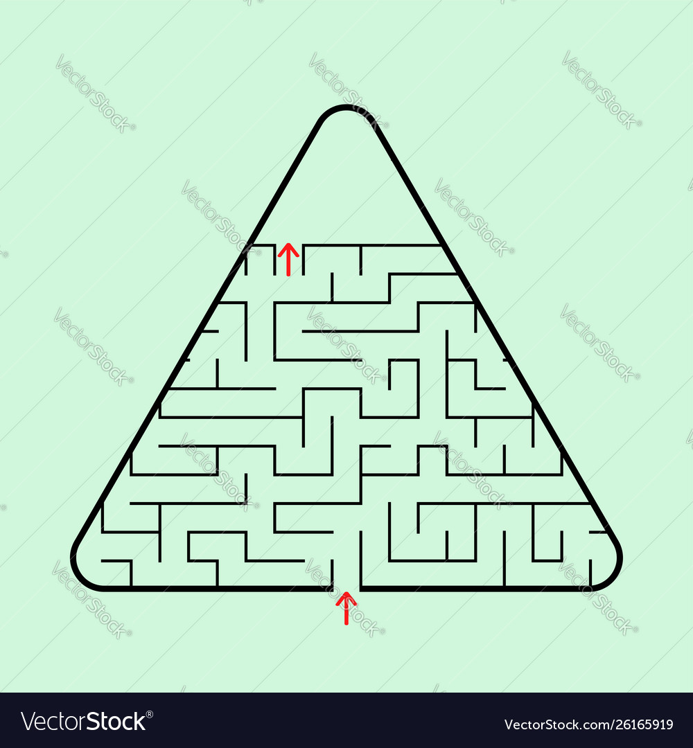 Dreieckiges Labyrinth mit Eingang und Ausgang vector image Dreieckiges Labyrinth mit Eingang und Ausgang