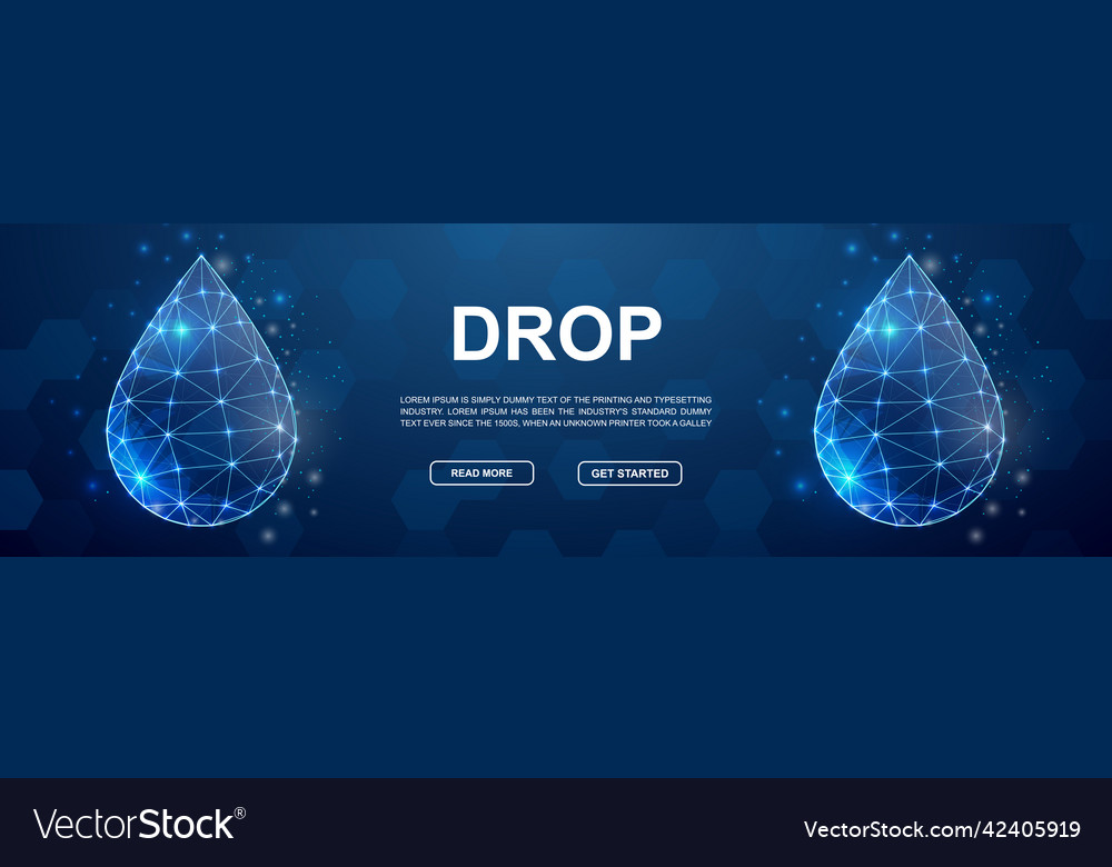 Water drop polygonal symbol for head promotion