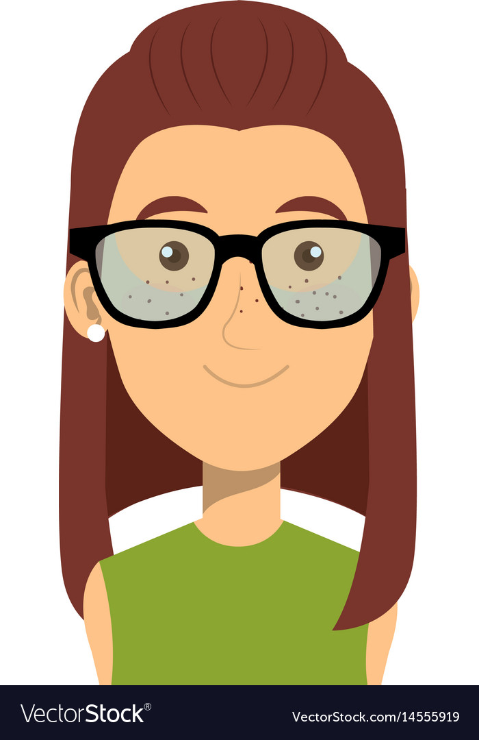 Young woman with glasses avatar character Vector Image