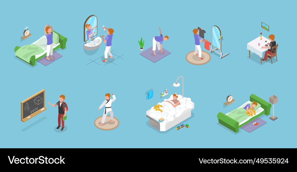 3d isometric flat Royalty Free Vector Image - VectorStock