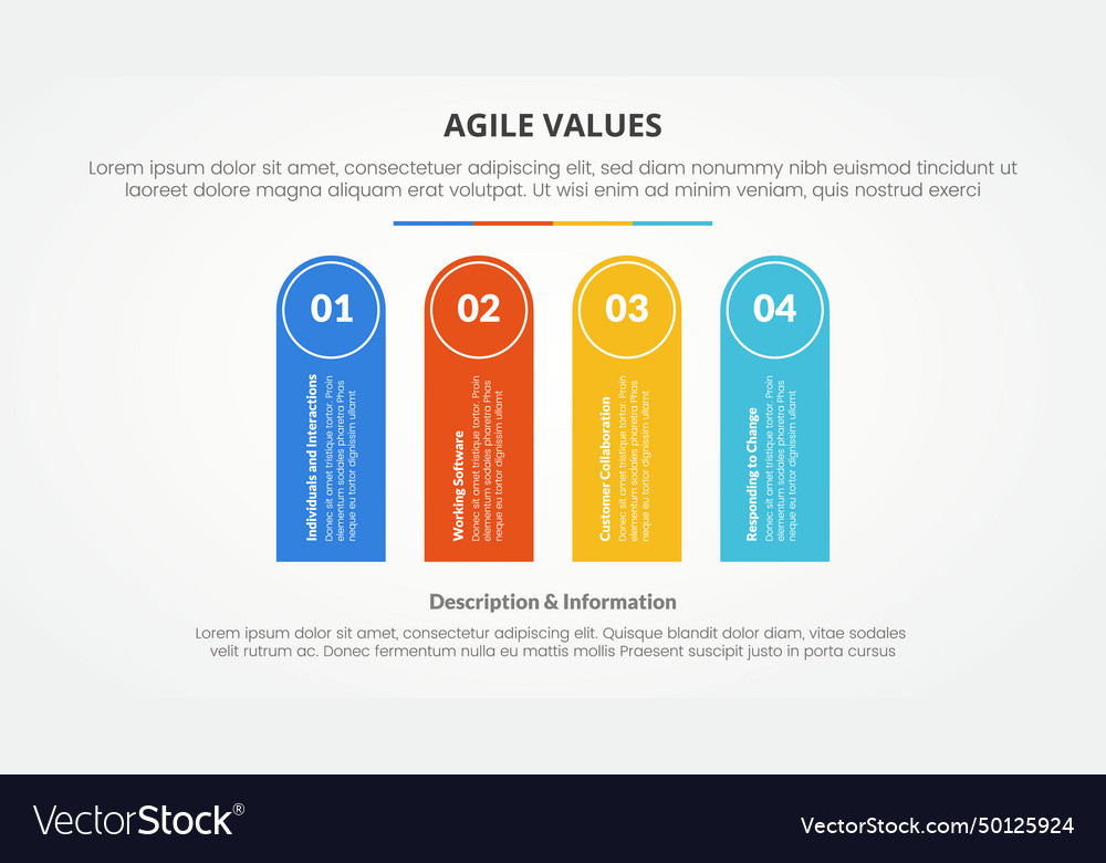 Agile values infographic concept for slide vector image Agile values infographic concept for slide