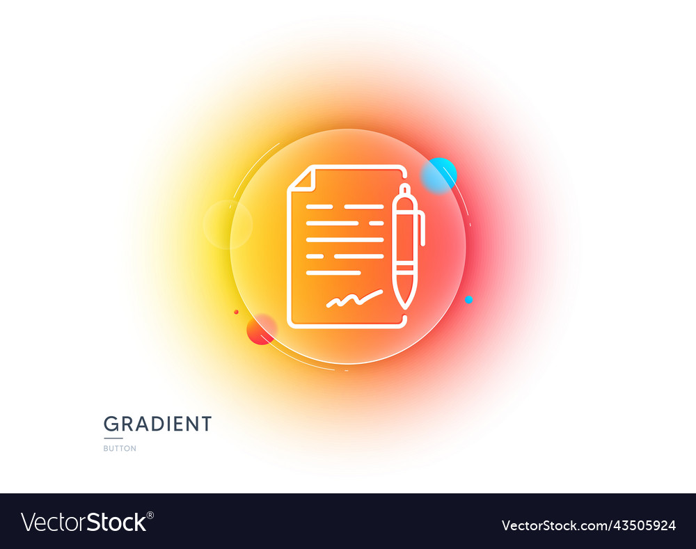 Agreement document line icon contract file