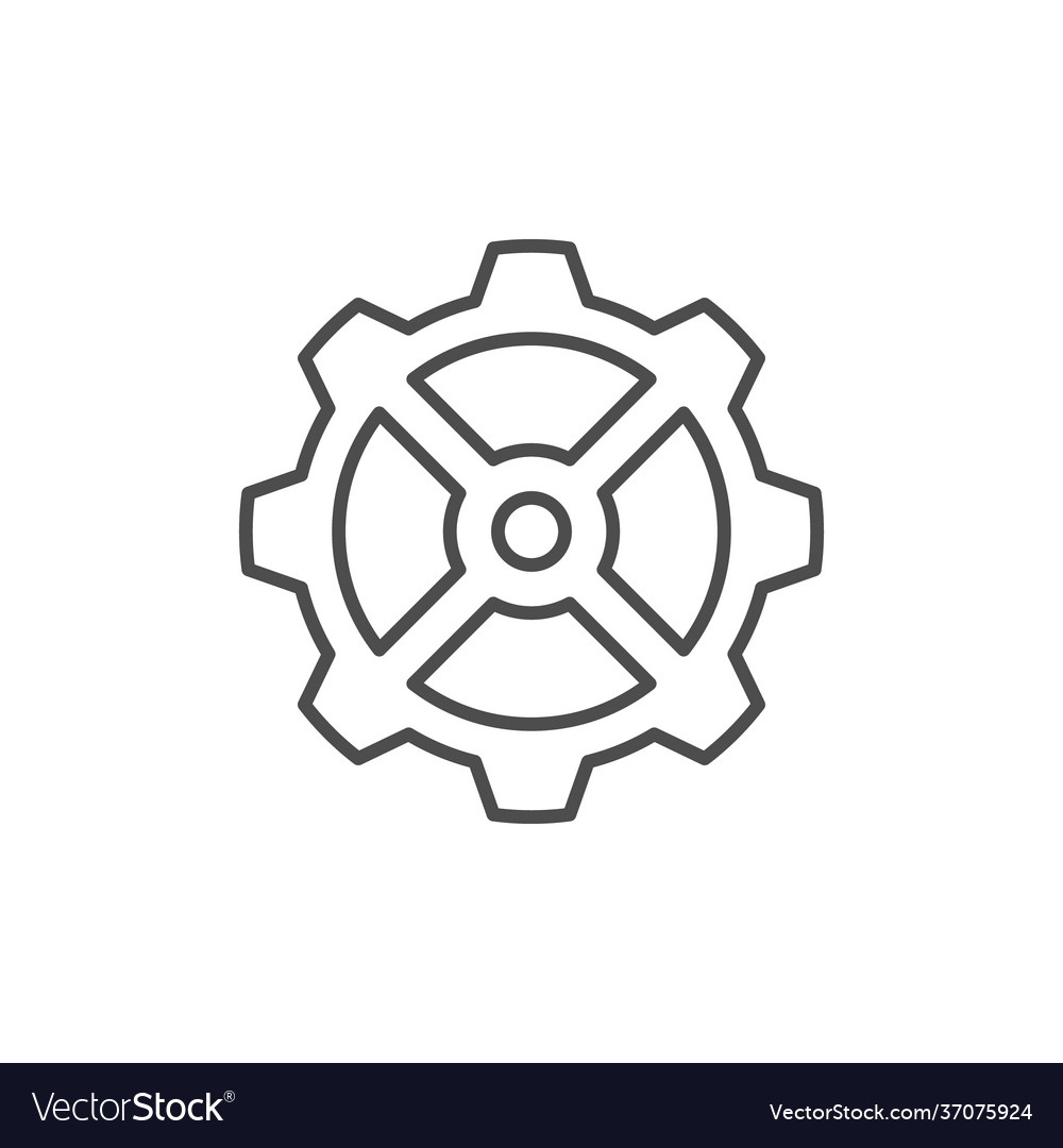 Cogwheel line icon or mechanical concept Vector Image