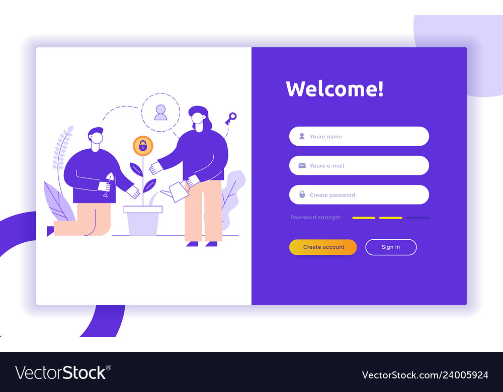 Login ui ux design concept