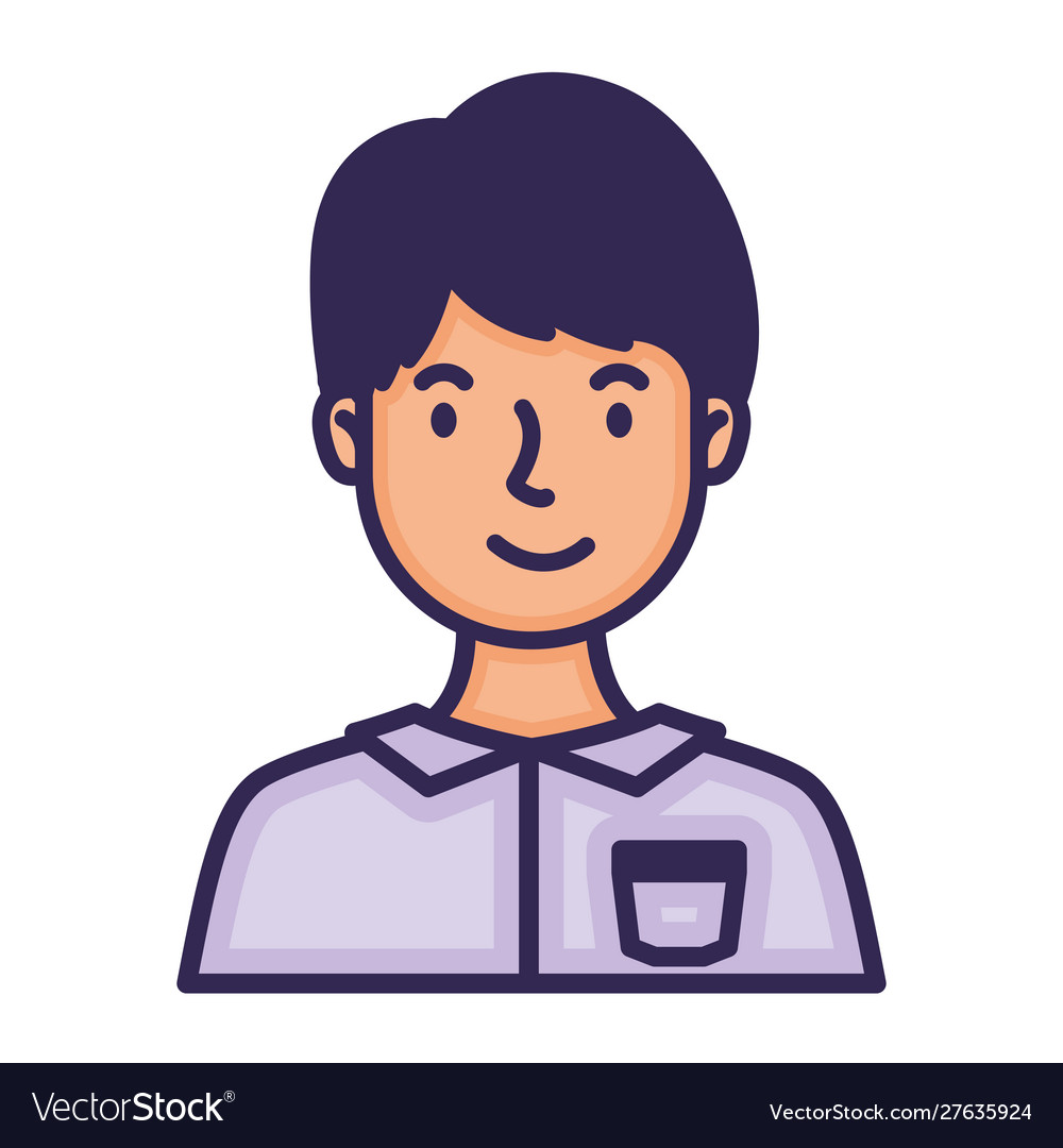 Man face avatar character fill style