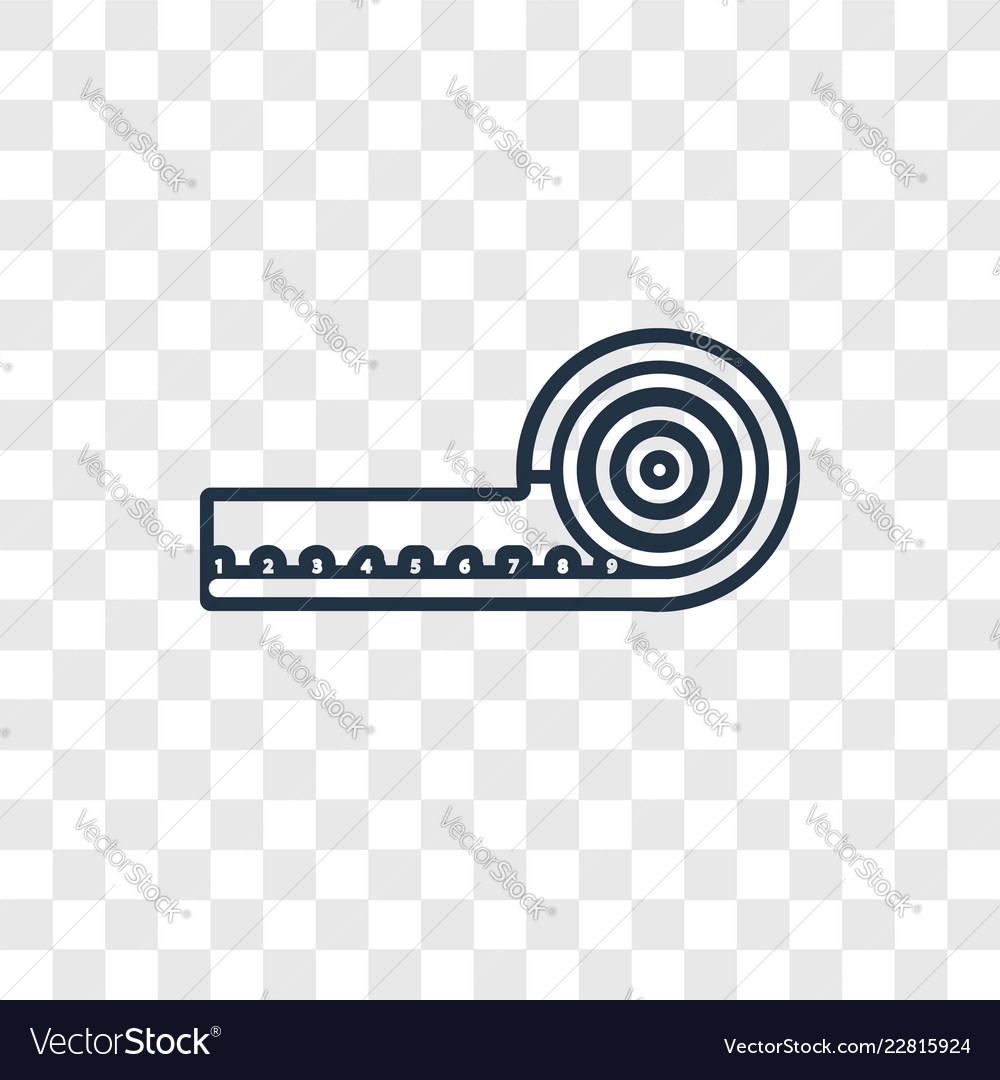 Measuring tape concept linear icon isolated vector image Measuring tape concept linear icon isolated
