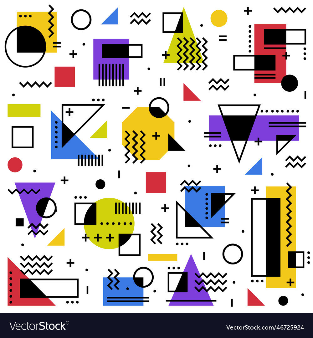 Modern geometric shapes in minimal style and basic vector image Modern geometric shapes in minimal style and basic
