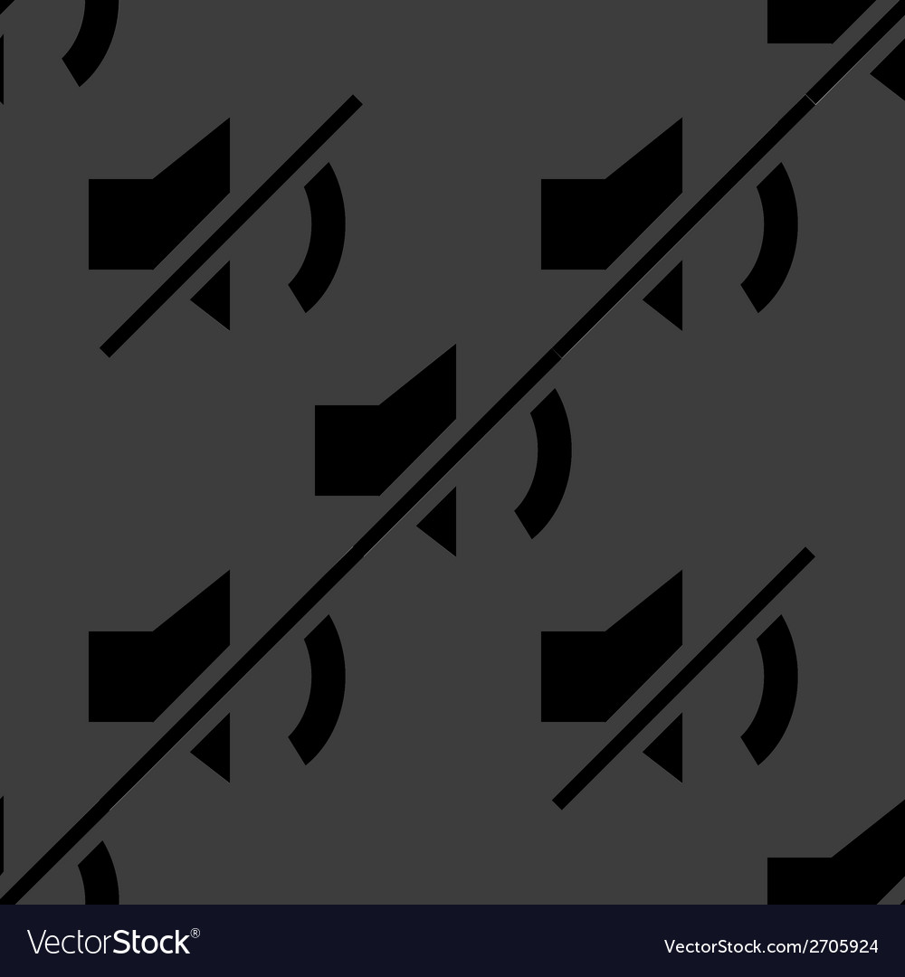 Mute sound web icon flat design seamless pattern