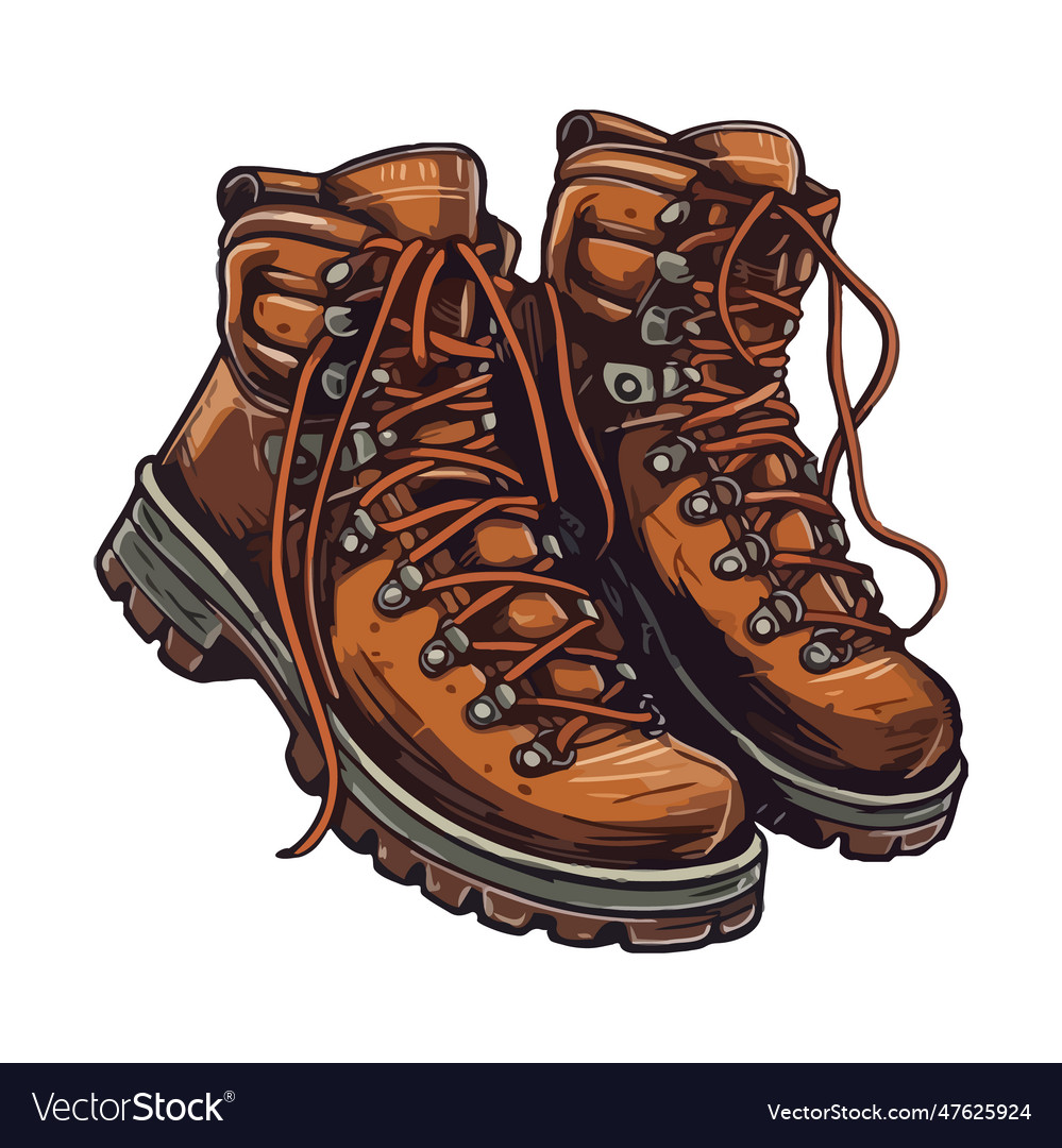 Old fashioned hiking boot Royalty Free Vector Image