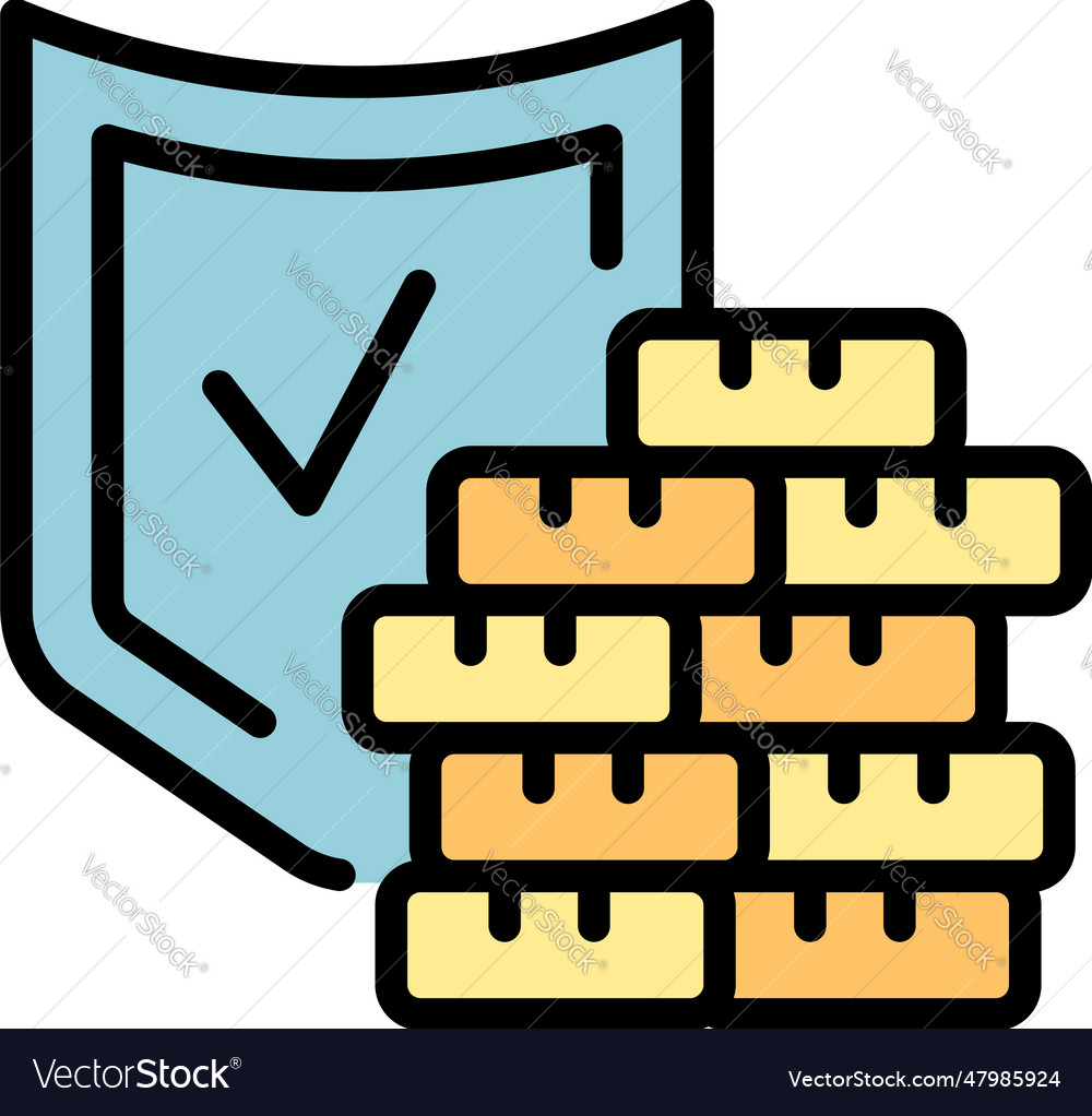 Protected money icon flat Royalty Free Vector Image