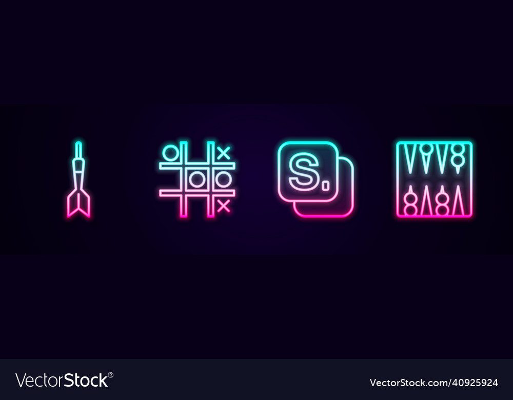 Set line dart arrow tic tac toe game bingo vector image Set line dart arrow tic tac toe game bingo