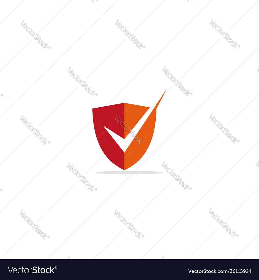 Shield protect secure check logo Royalty Free Vector Image