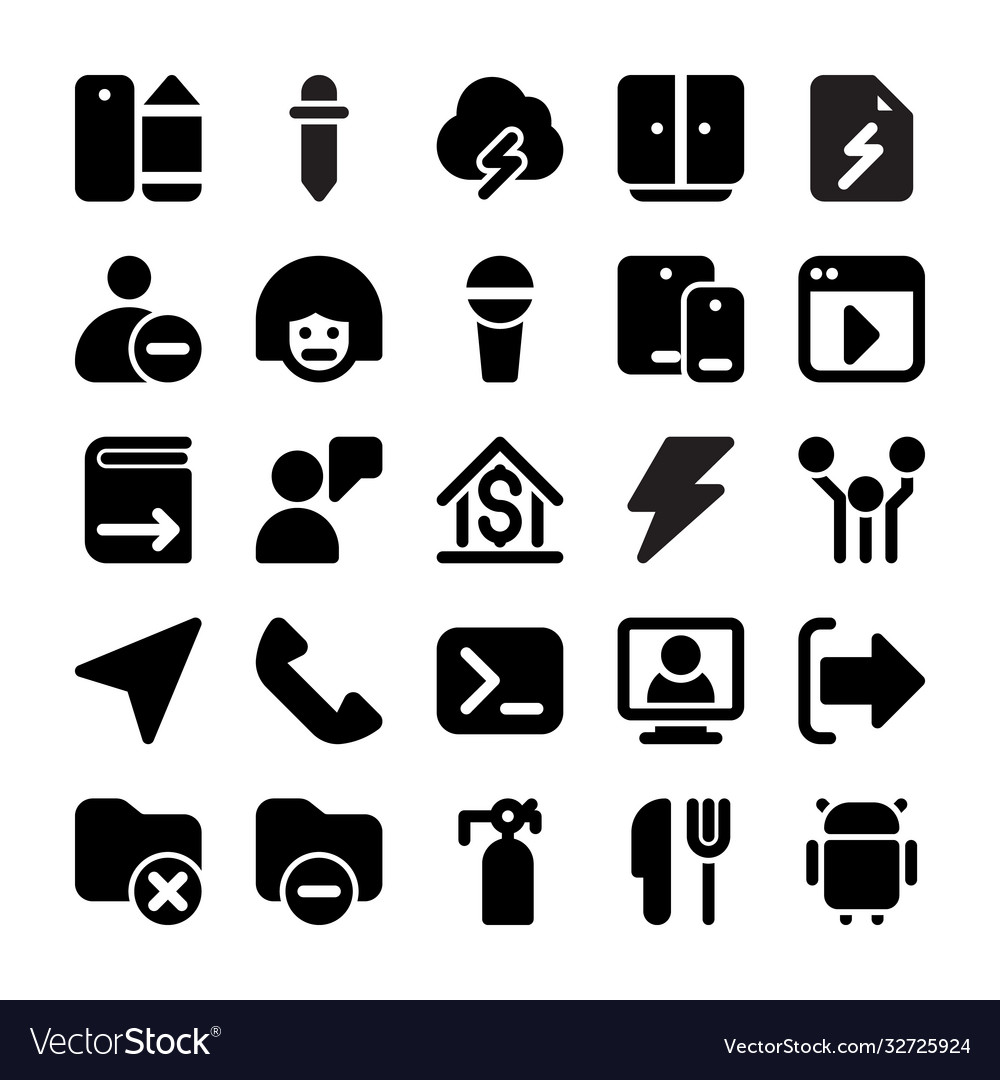 Solid icons collection user interface