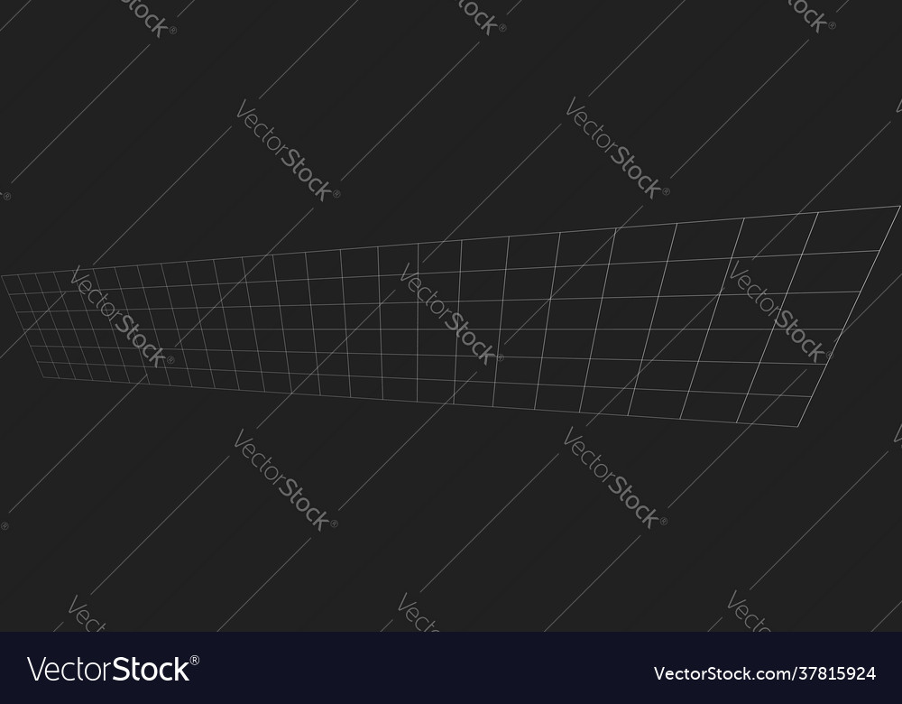 Tilted skew 3d grid mesh vector image Tilted skew 3d grid mesh