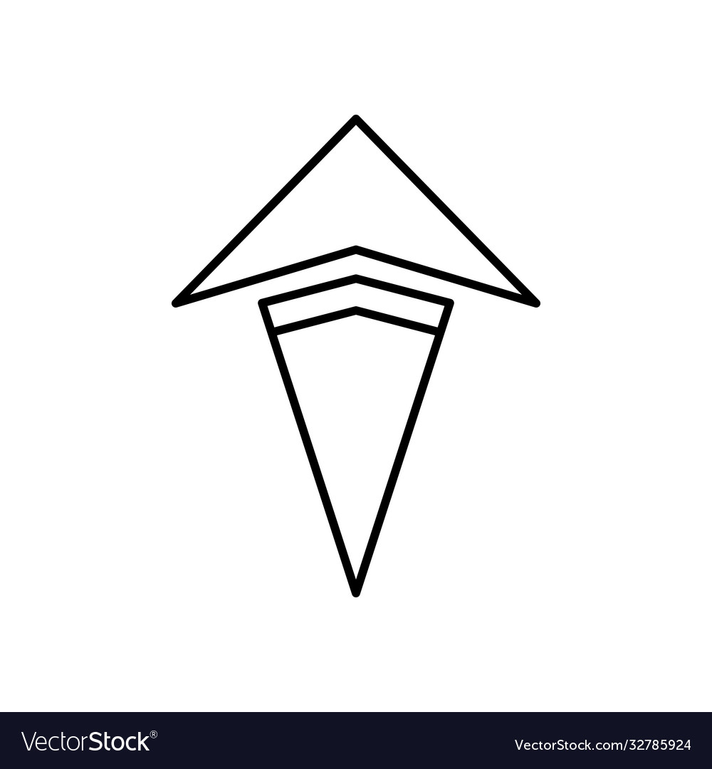 Up arrow shape icon line style