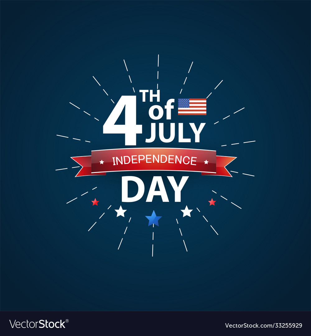 4th july background design with realistic Vector Image